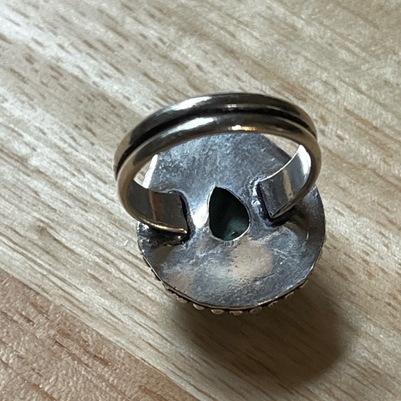 925 SILVER PLATED GEMSTONE RING TIBETAN TURQUOISE SIZE 6 - Picture 7 of 7